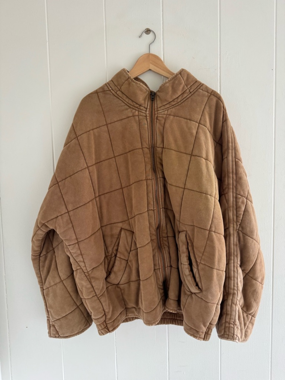 Free People Brown Quilted Puffer I Jacket - Zip Front
